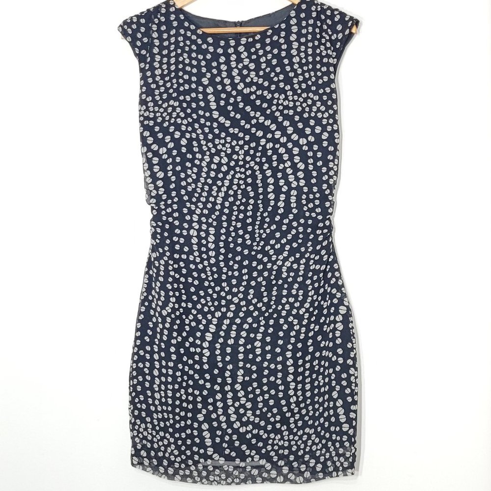 Mexx Women's Black Sleeveless Dots Printed Zipper Closure Knee Length Dress 34UK